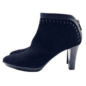 Aquatalia by Marvin K Black Weatherproof Suede Riley Ankle Boots Womens Size 8.5